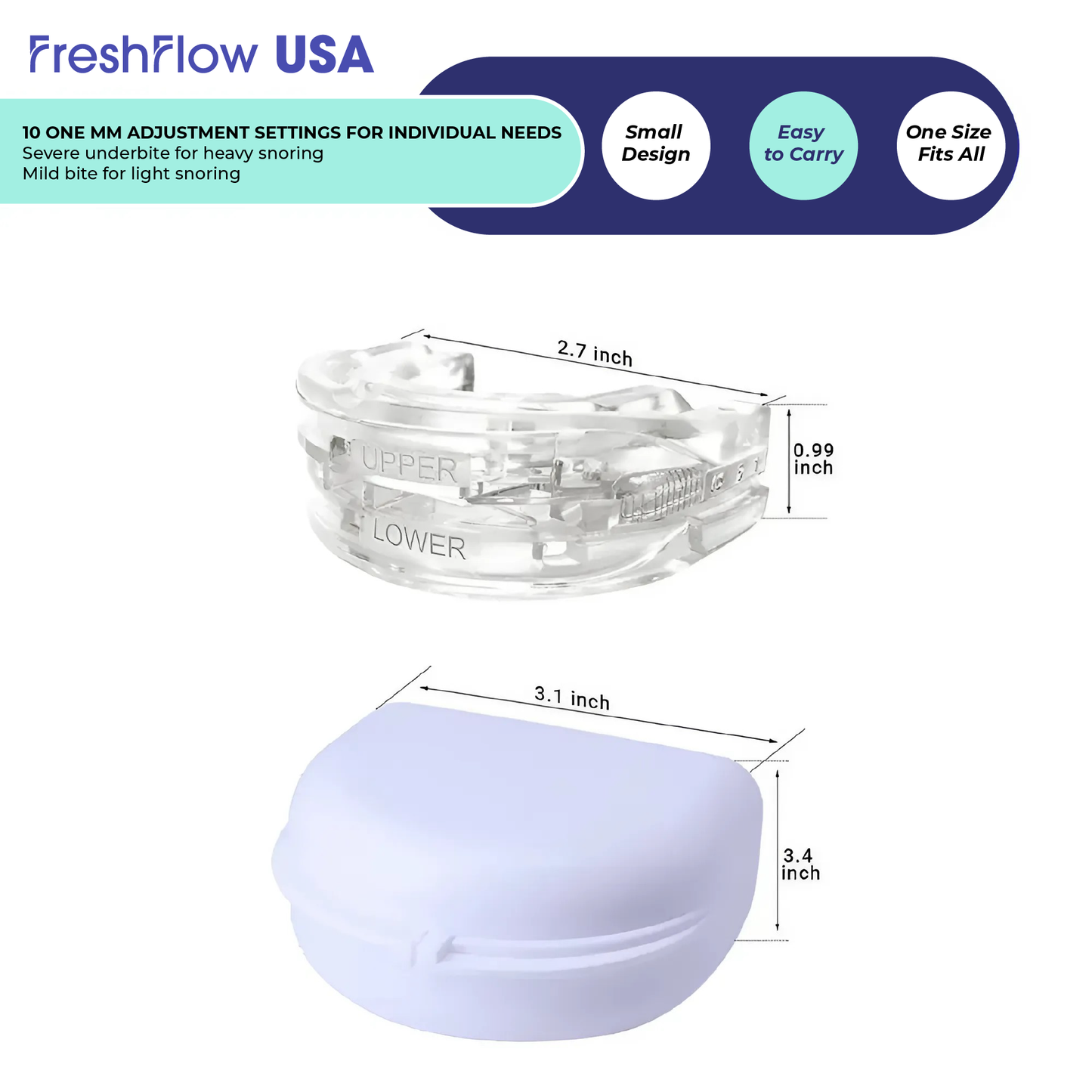 FreshFlow™ USA Adjustable Anti-Snoring Mouthpiece