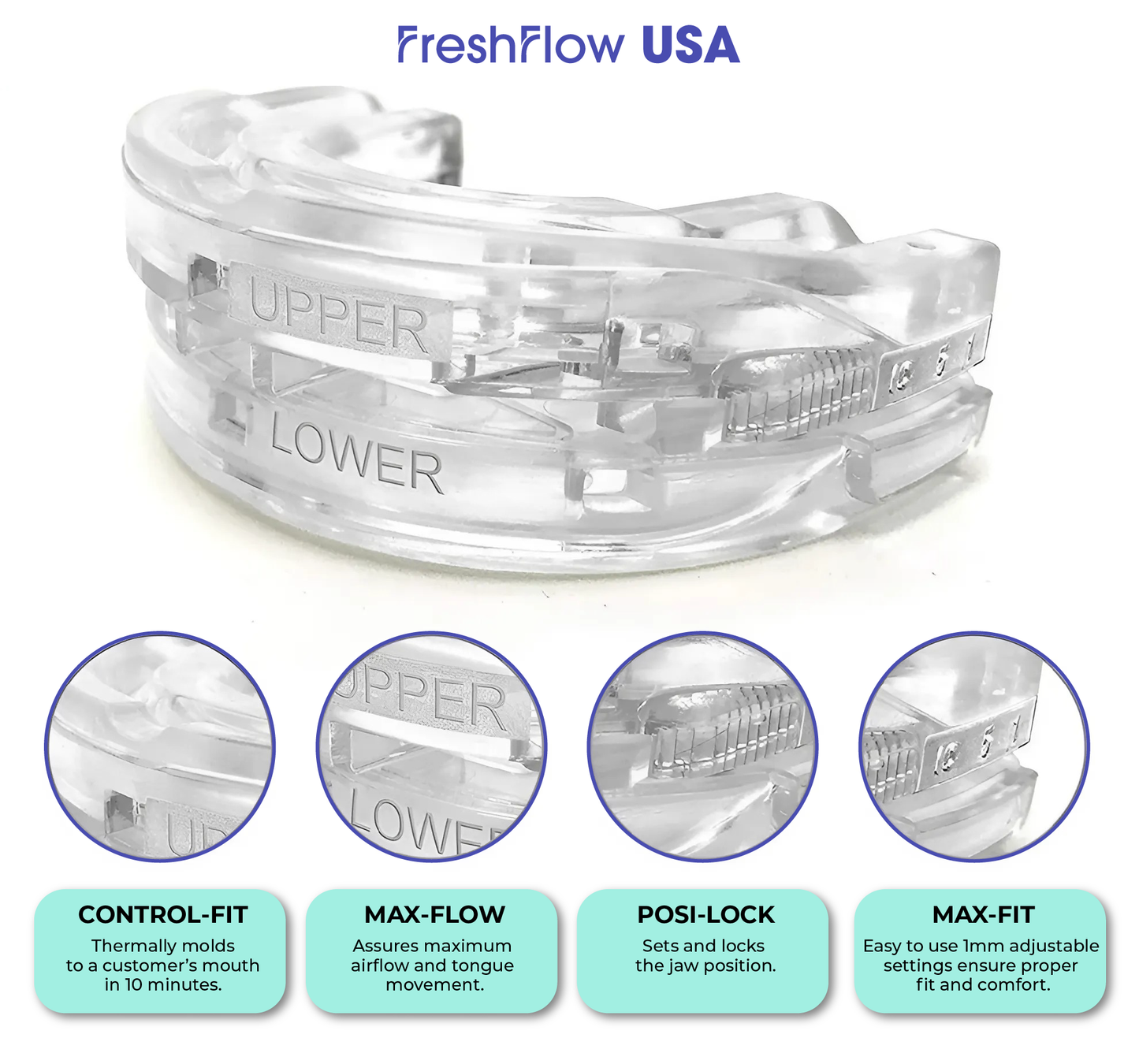 FreshFlow™ USA Adjustable Anti-Snoring Mouthpiece