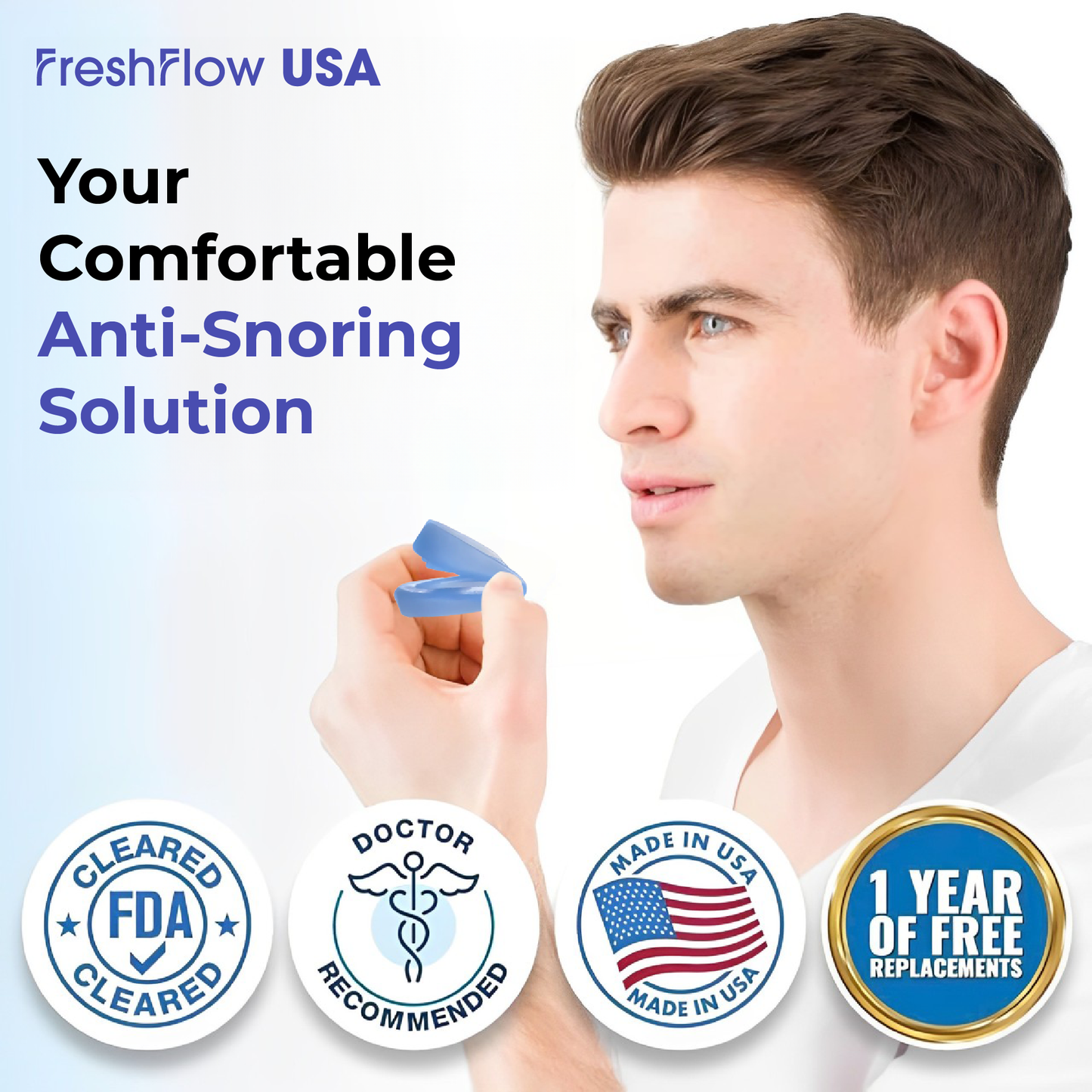 FreshFlow™ USA Anti-Snoring Mouthpiece